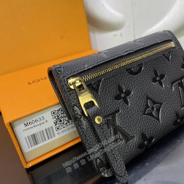 LV專櫃新款錢包 路易威登Monogram Empreinte皮革零錢包 M60633 LV黑色鑰匙包  ydh4420
